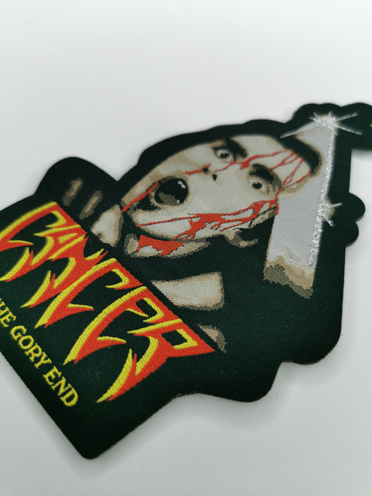 Cancer To The Gory End Laser Cut Patch Death Thrash Metal Battle Vest Patches