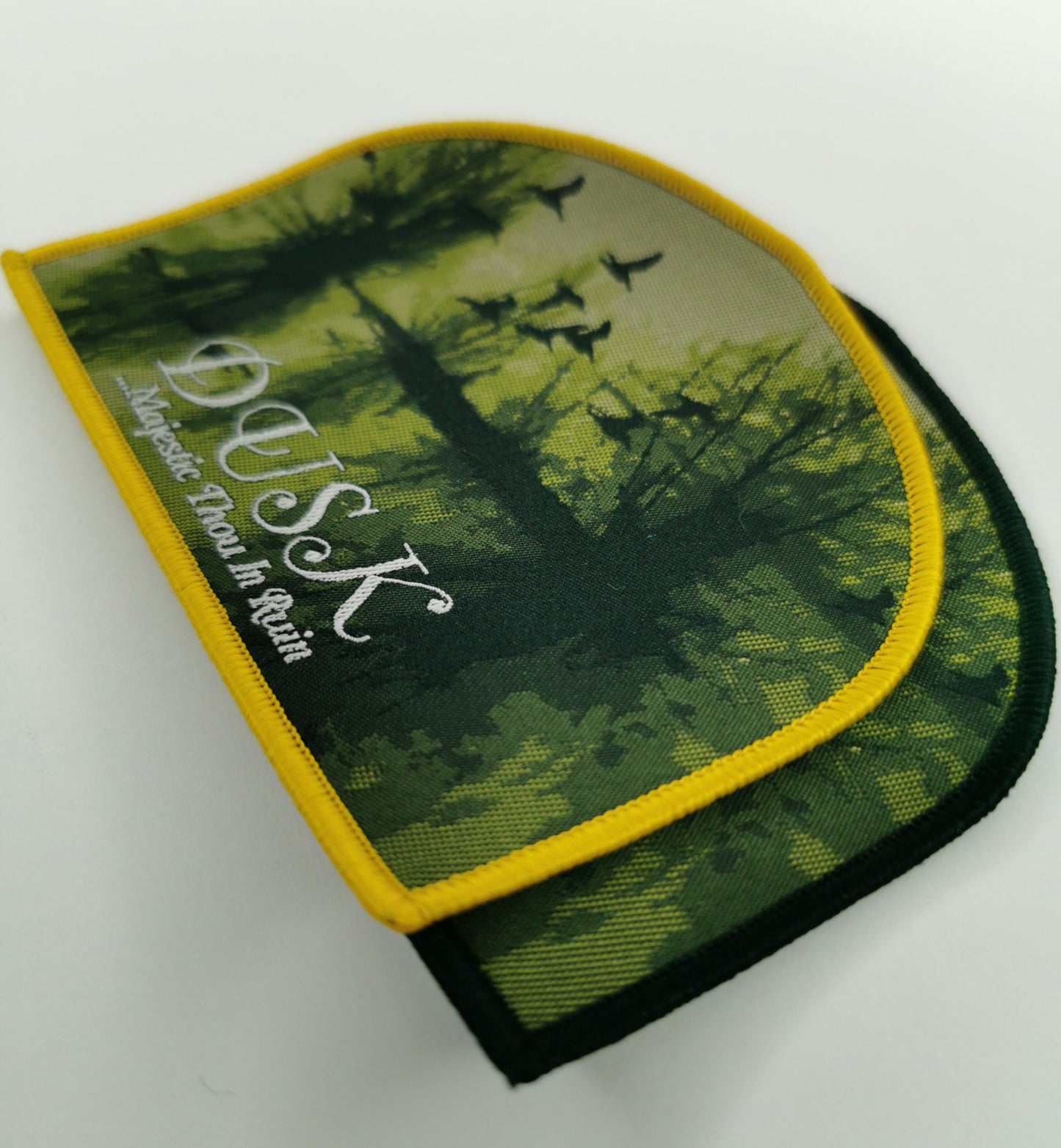 Dusk Majestic Thou In Ruin Yellow and Black Border Woven Patches Doom Death Metal