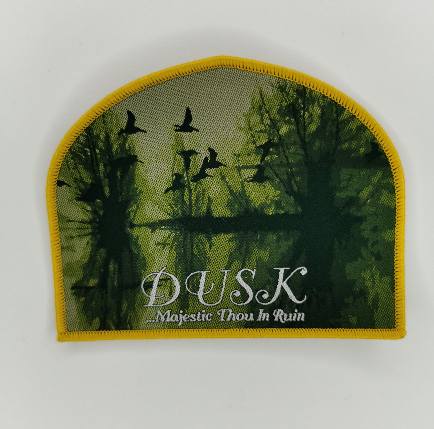 Dusk Majestic Thou In Ruin Yellow Border Woven Patch Doom Death Metal