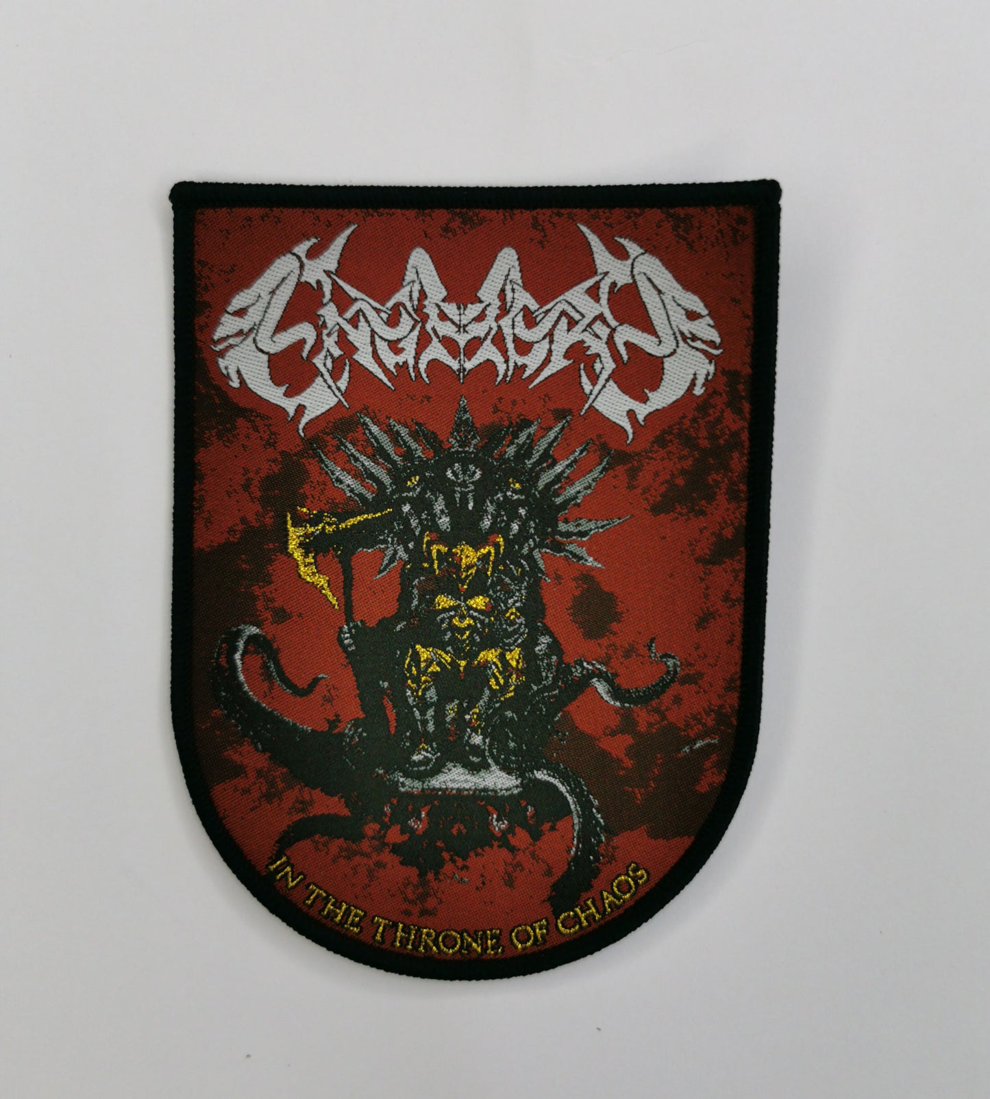 TDP Engendro In The Throne of Chaos Woven Patch Black Border