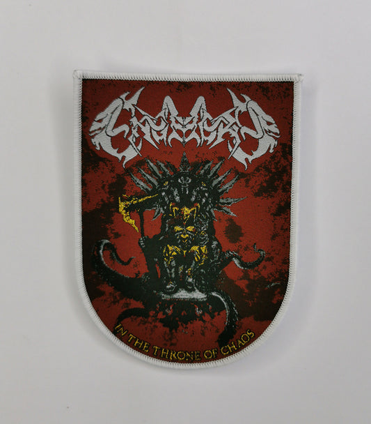 TDP Engendro In The Throne of Chaos Woven Patch White Border