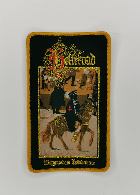 Heltekvad Morgenrødens Helvedesherre Golden Border Woven Patch Danish Medieval Black Metal