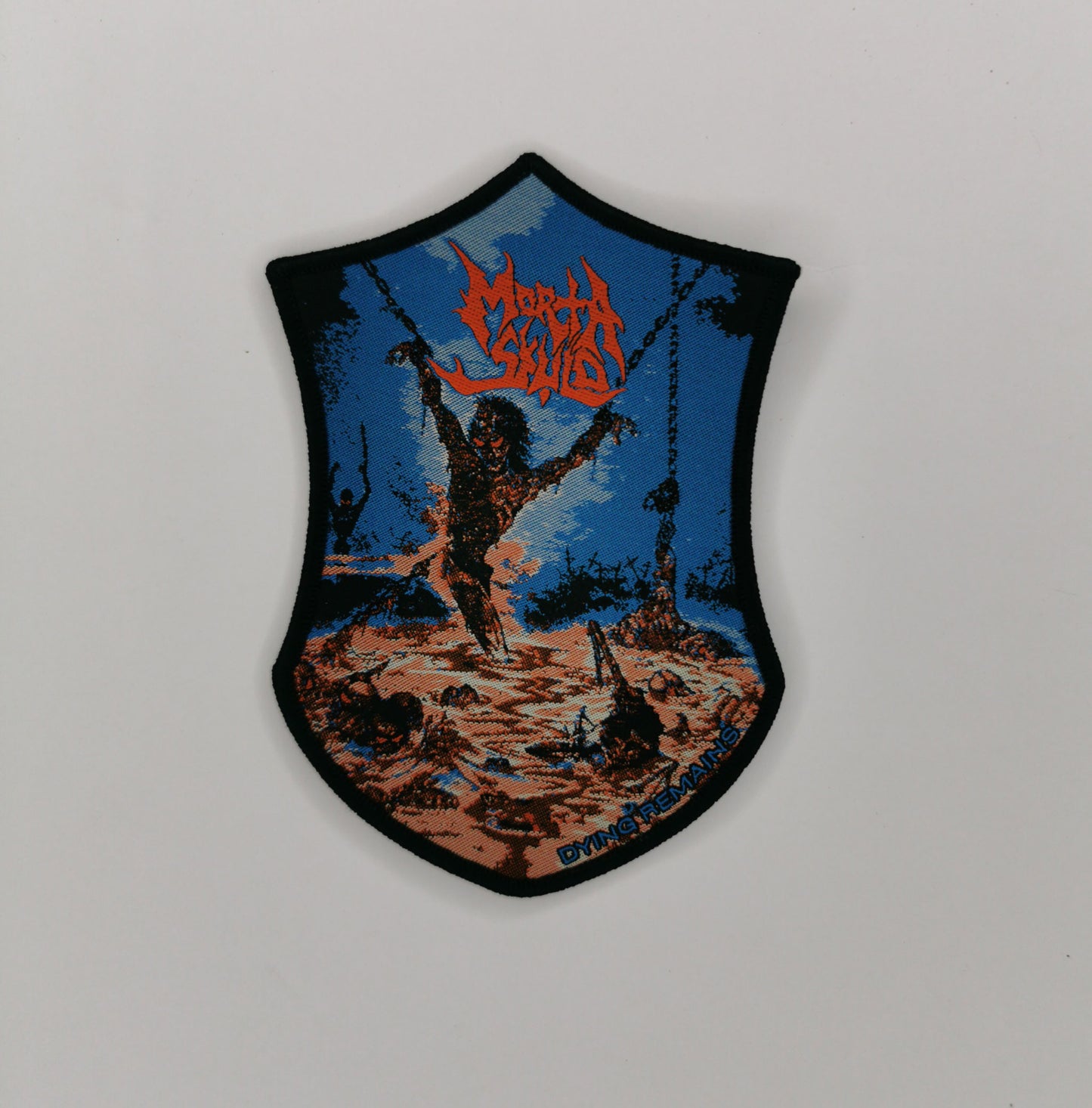 TDP Morta Skuld Dying Remains Black Border Woven Patch