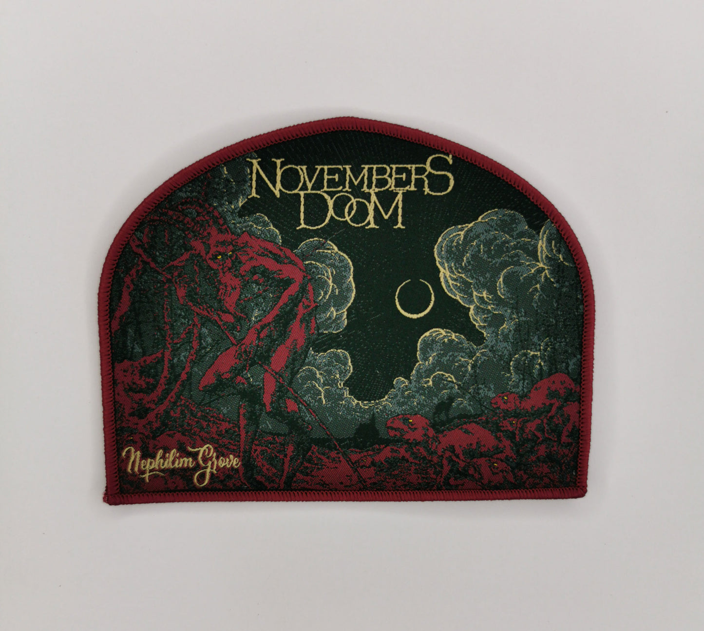 TDP Novembers Doom Nephilim Grove Dark Red Border Woven Patch
