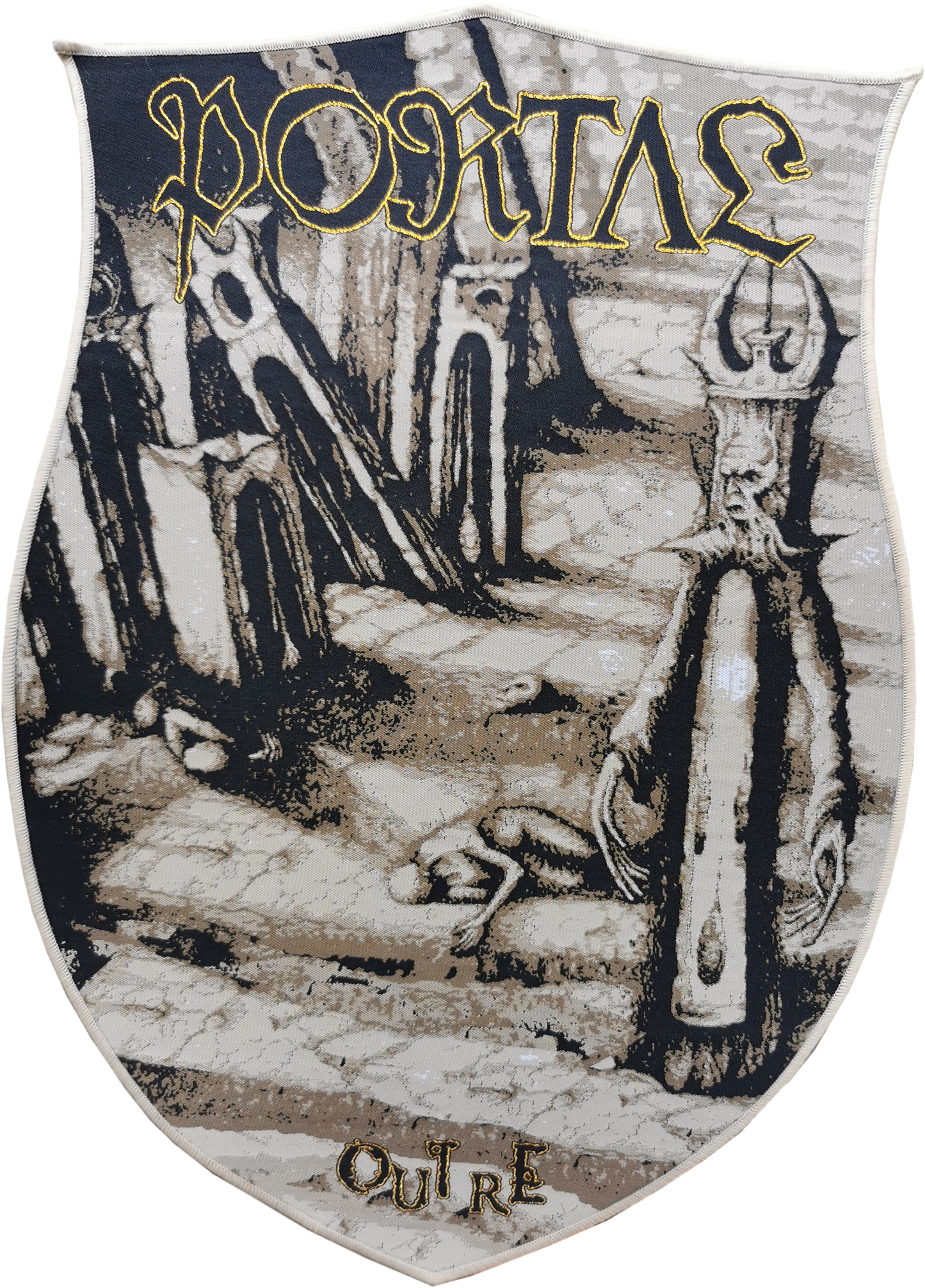 Portal Outre Light Brown Border Woven Backpatch Australian Horror Death Metal