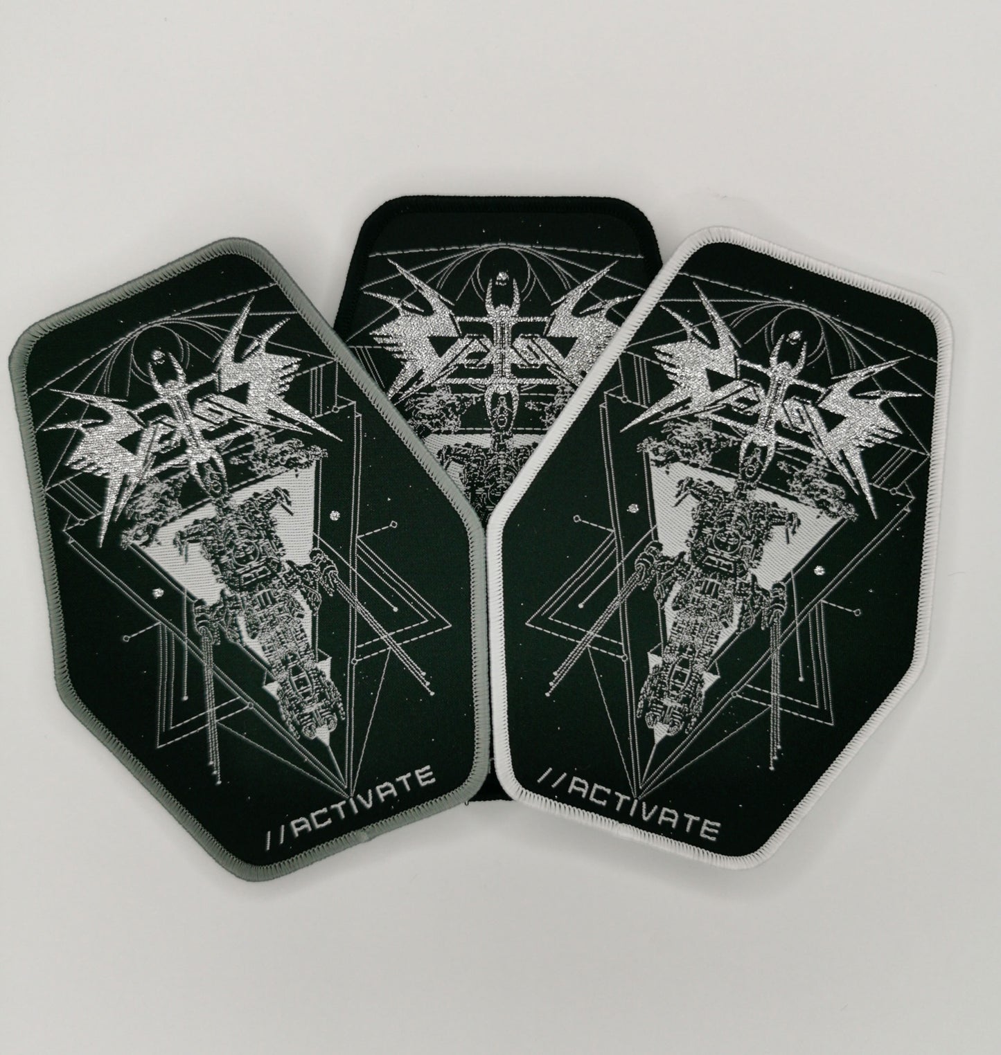 Vektor Activate Gray, White and Black Border Woven Patches Progressive Thrash Metal