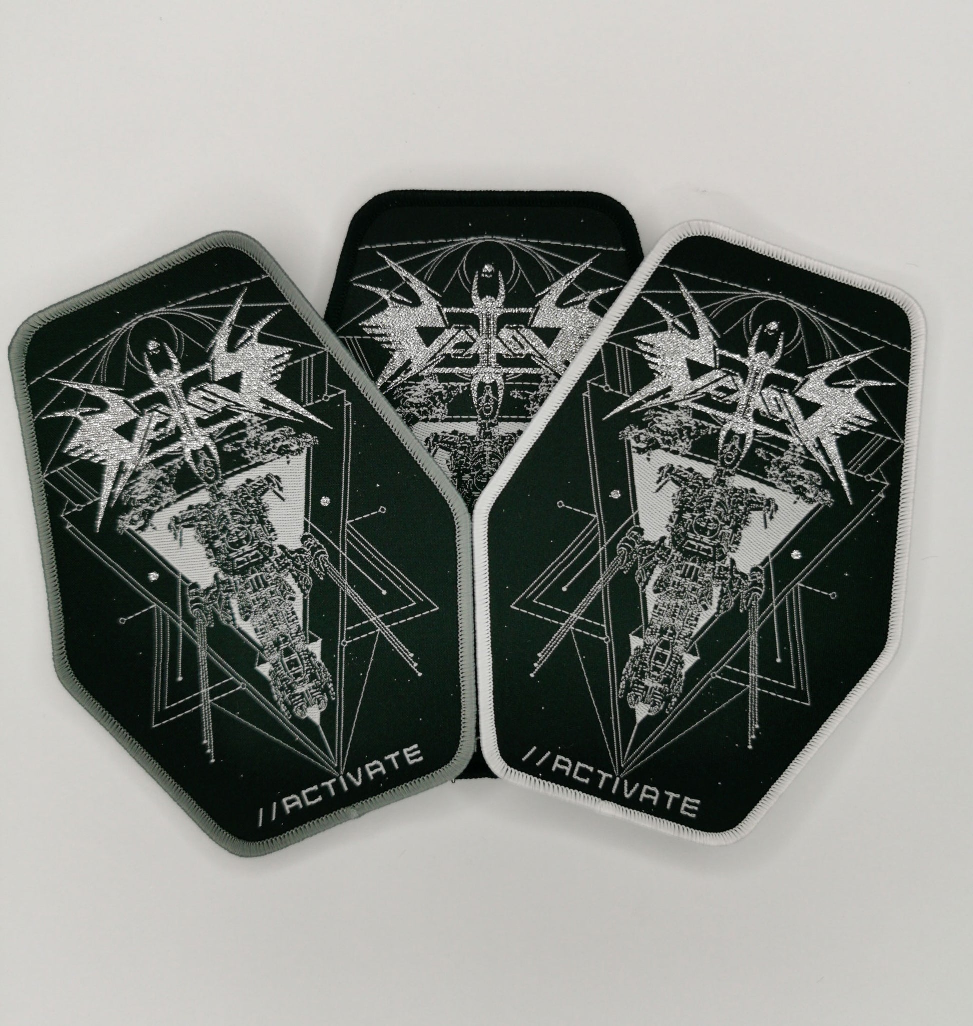 Vektor Activate Gray, White and Black Border Woven Patches Progressive Thrash Metal