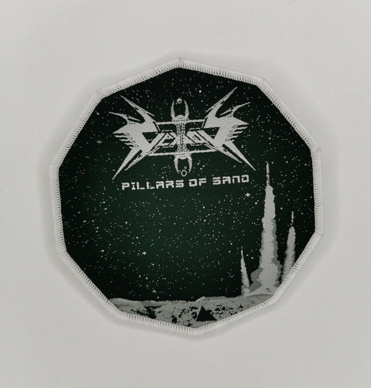 Vektor Pillars of Sand White Border Woven Patch Progressive Thrash Metal