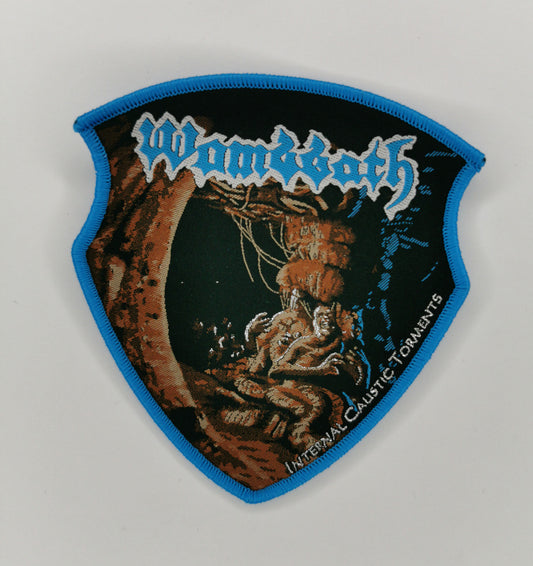 Wombbath Internal Caustic Torments Blue Border Woven Patch Old School Death Metal