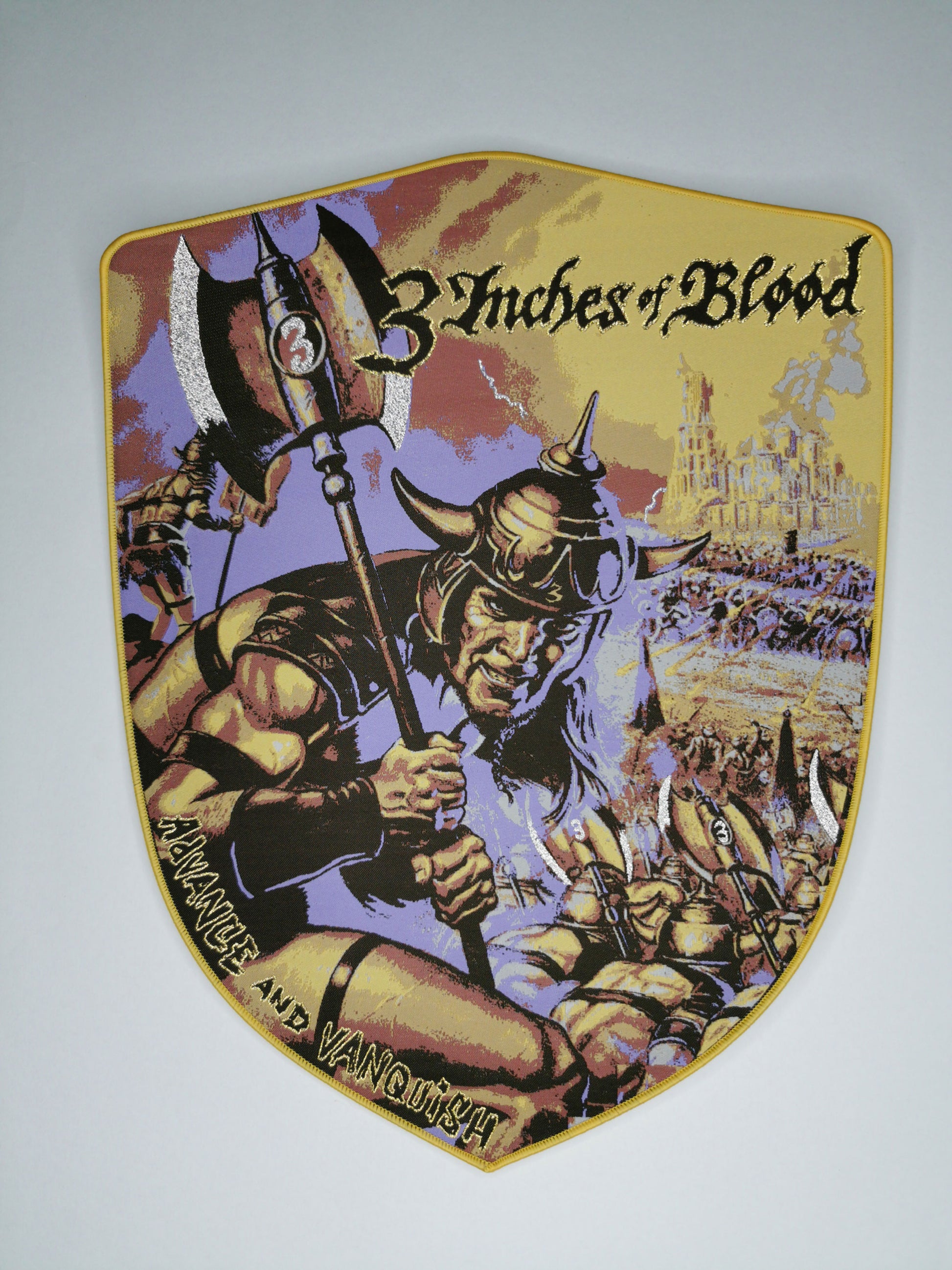 TDP 3ioB 3 Inches of Blood Advance and Vanquish Woven Backpatch Yellow Border