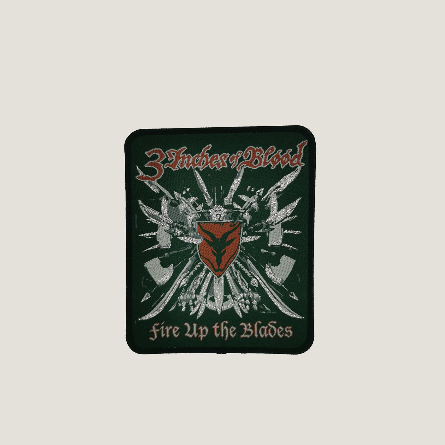 Temporal Dimensions Patches 3 Inches Of Blood Fire Up The Blades Black Border Woven Patch