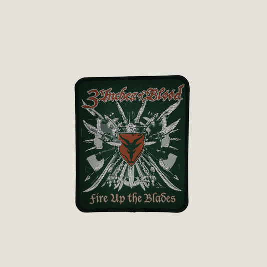 Temporal Dimensions Patches 3 Inches Of Blood Fire Up The Blades Black Border Woven Patch