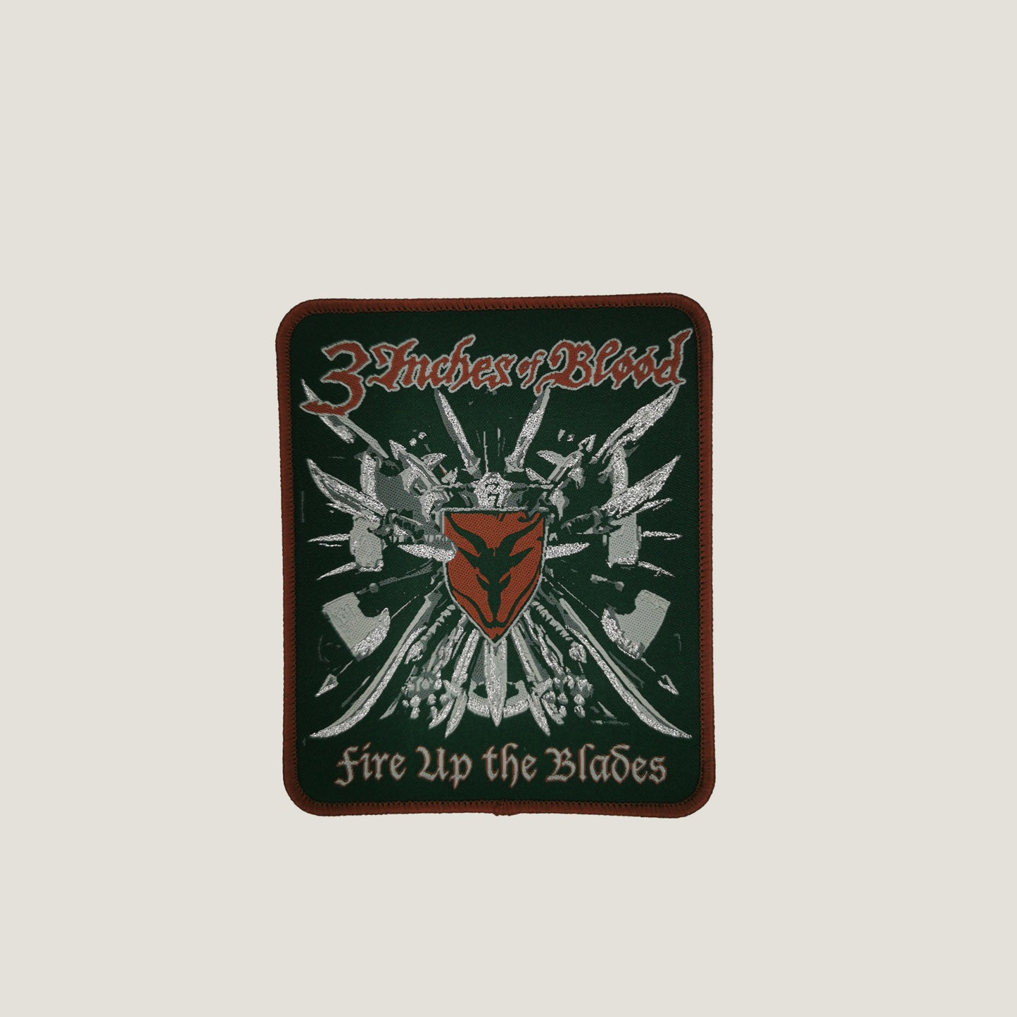 Temporal Dimensions Patches 3 Inches Of Blood Fire Up The Blades Red Border Woven Patch