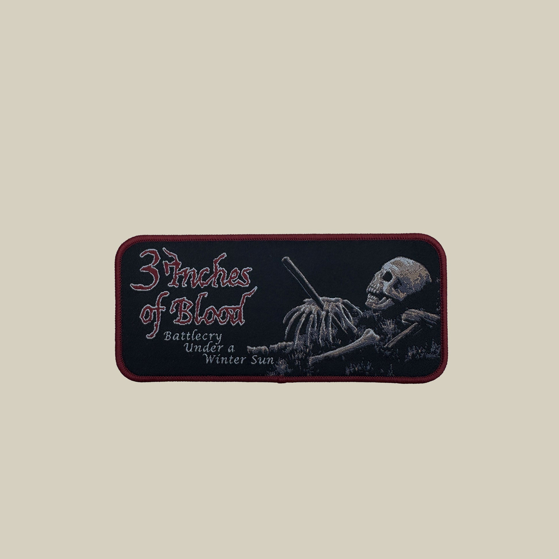 Temporal Dimensions Patches 3 Inches of Blood Battlecry Under a Winter Sun Red Border Woven Patch
