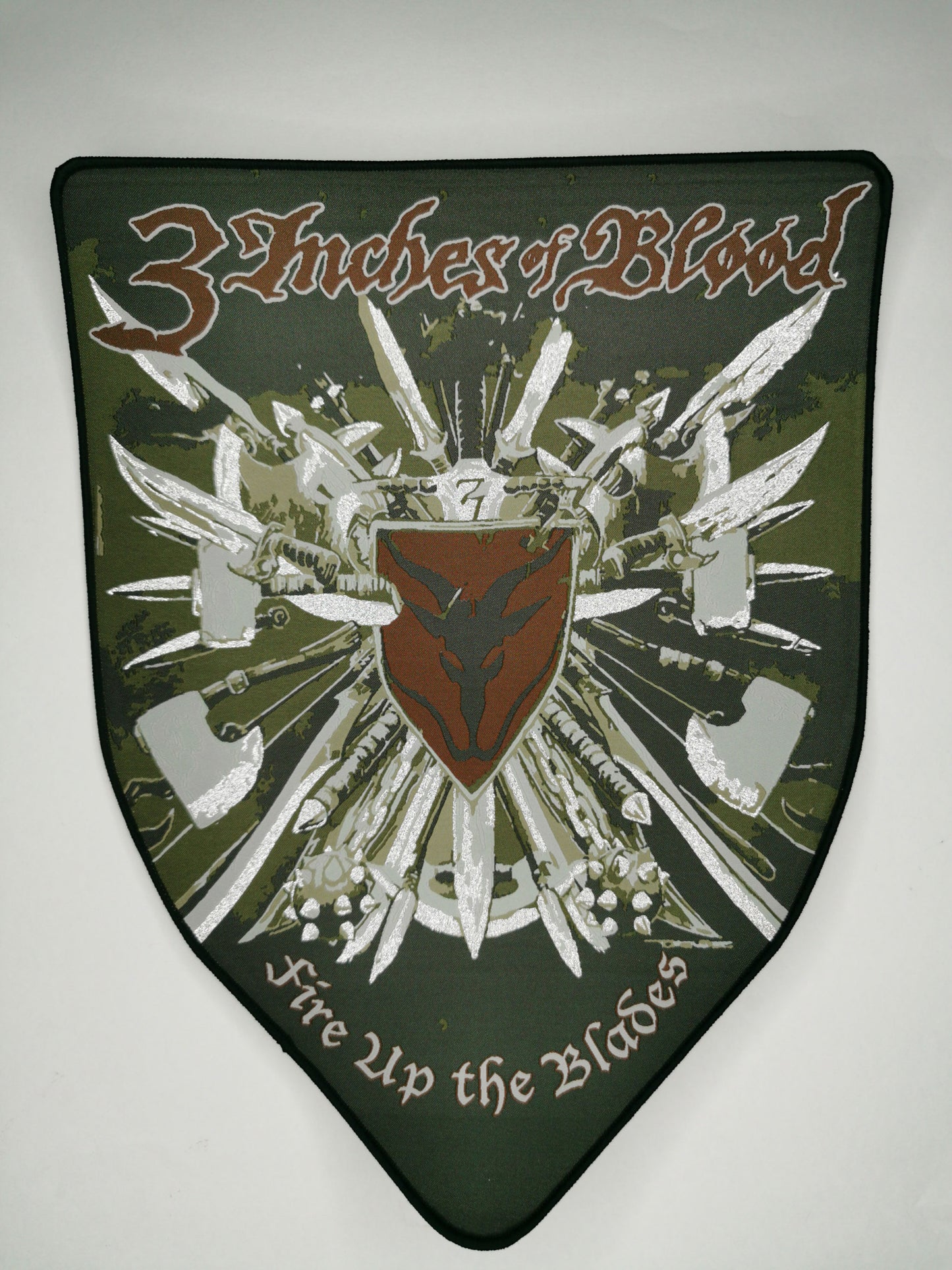 3iob Fire Up the Blades Black Border Woven Backpatch