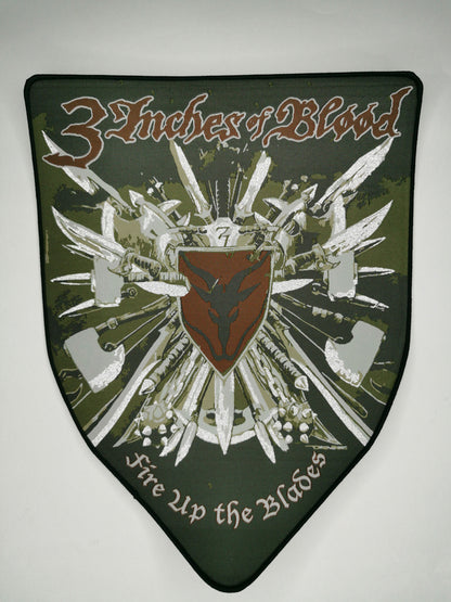 3iob Fire Up the Blades Black Border Woven Backpatch
