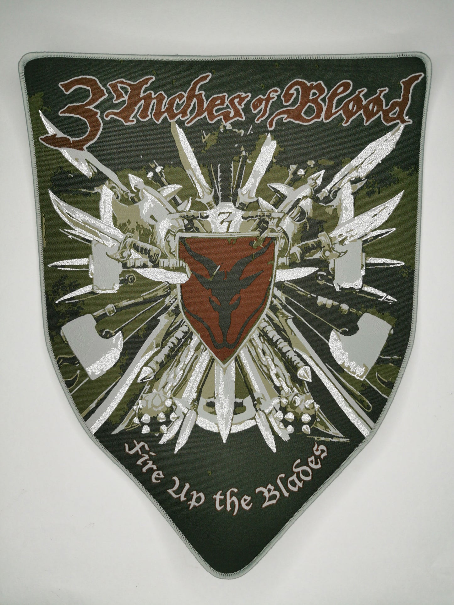 3iob Fire Up the Blades Gray Border Woven Backpatch