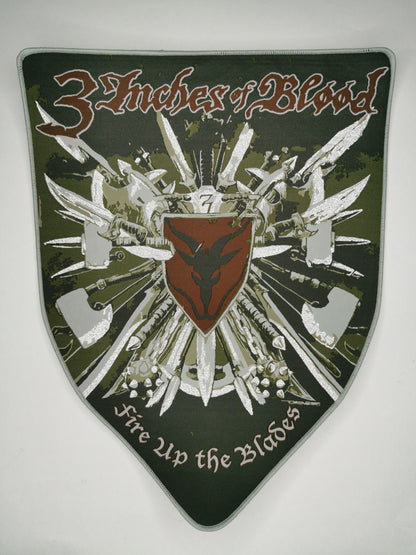 3iob Fire Up the Blades Gray Border Woven Backpatch