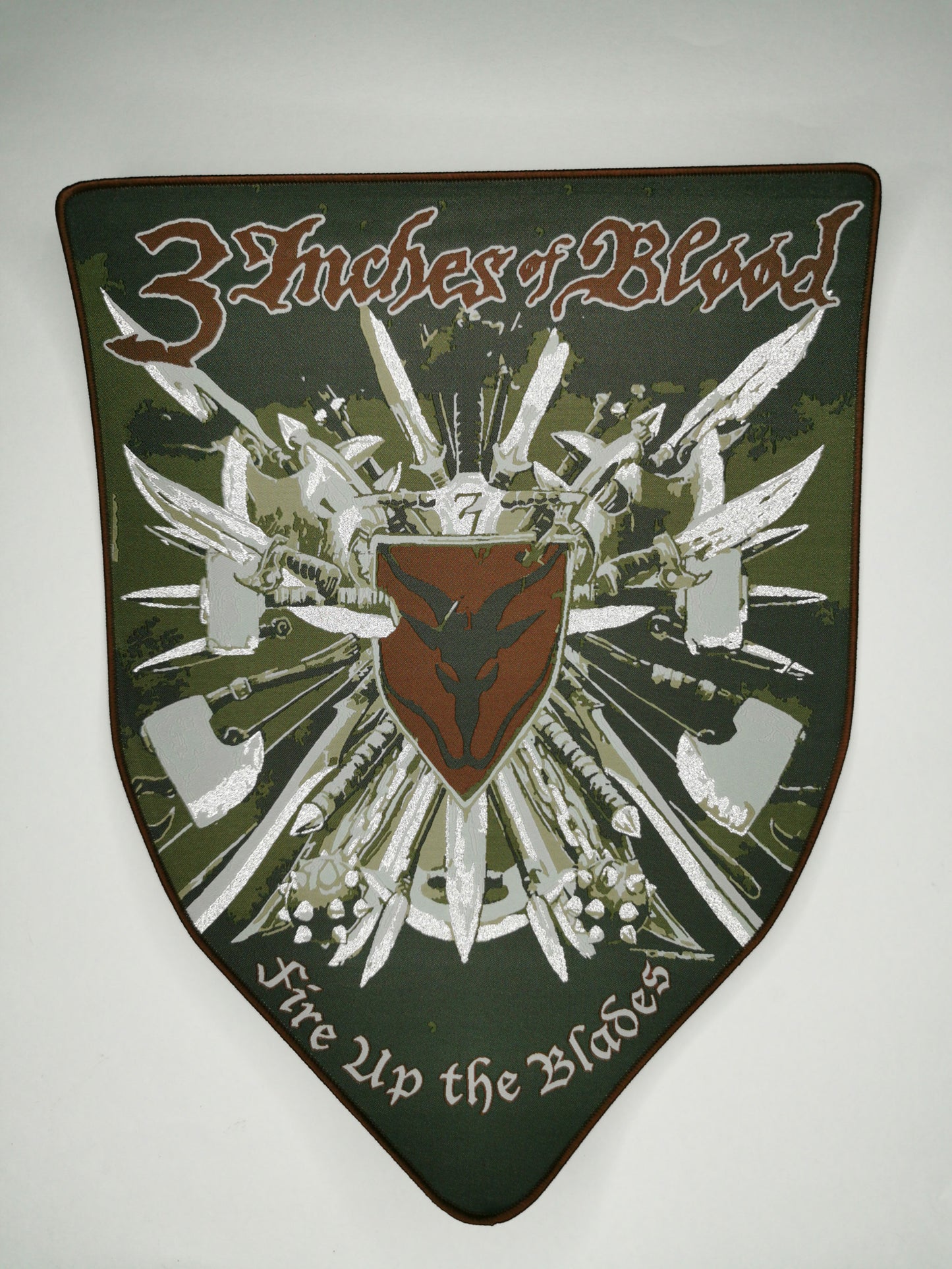 3iob Fire Up the Blades Red Border Woven Backpatch