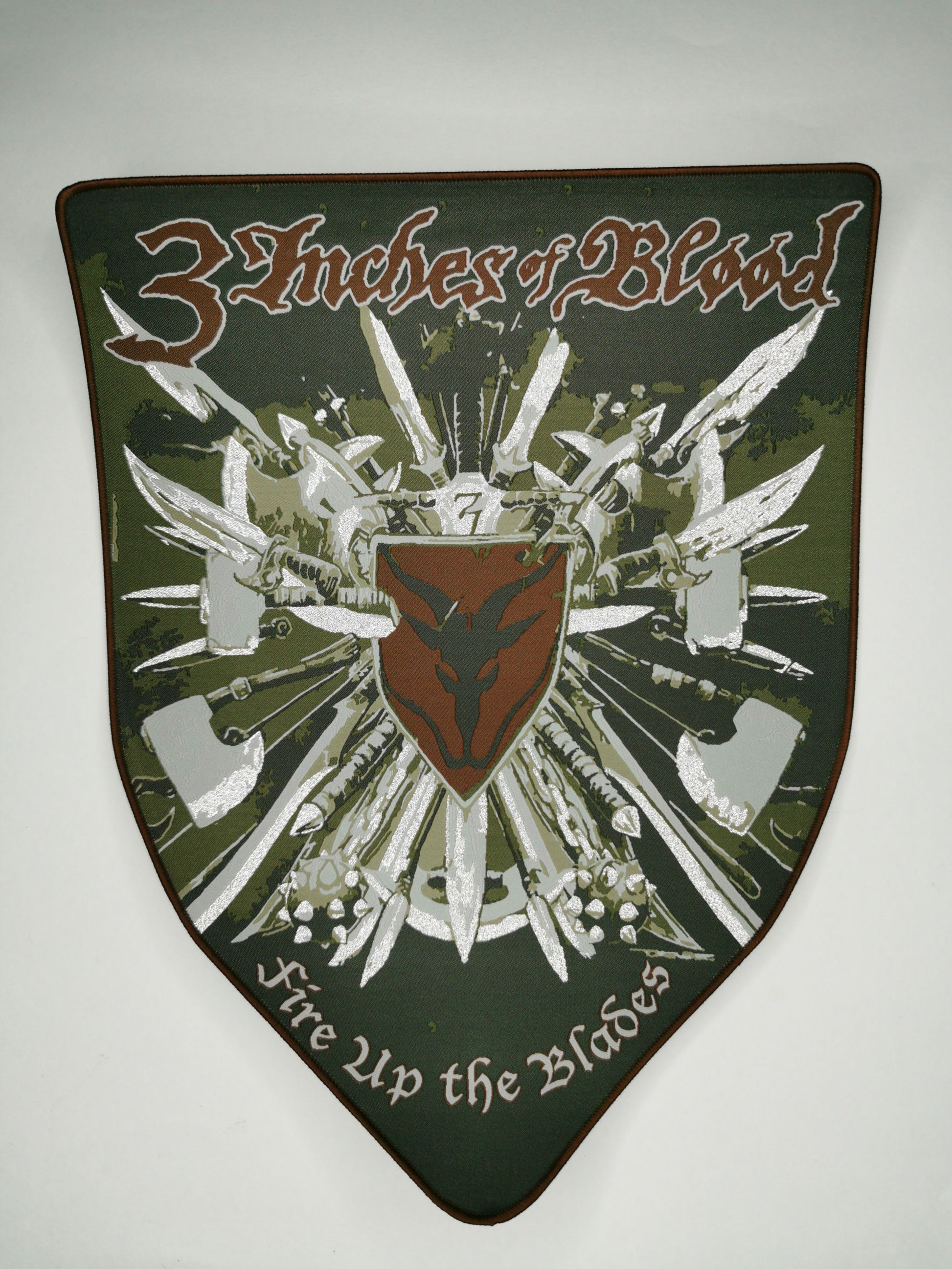 3iob Fire Up the Blades Red Border Woven Backpatch