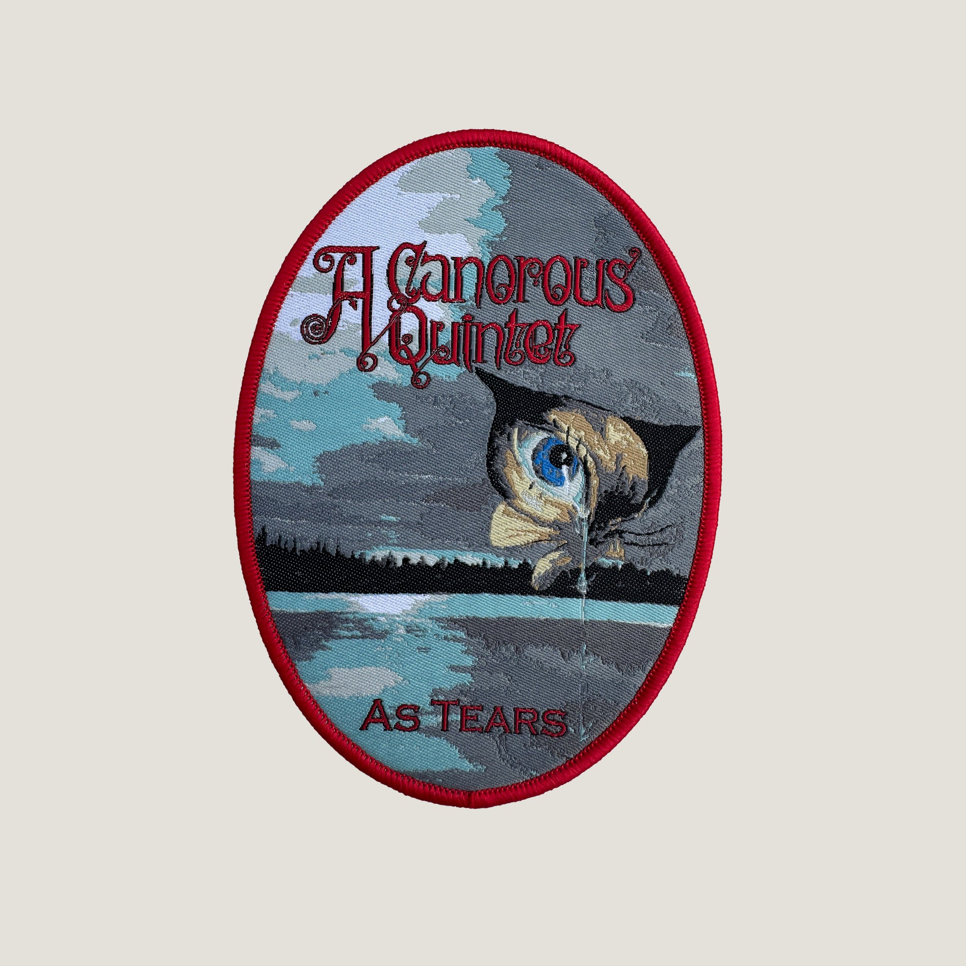 Temporal Dimensions Patches A Canorous Quintet As Tears Red Border Woven Patch