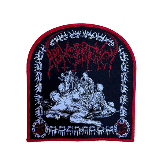 Temporal Dimensions Patches Abhorrency Climax of Disgusting Impurities Red Border Woven Patch