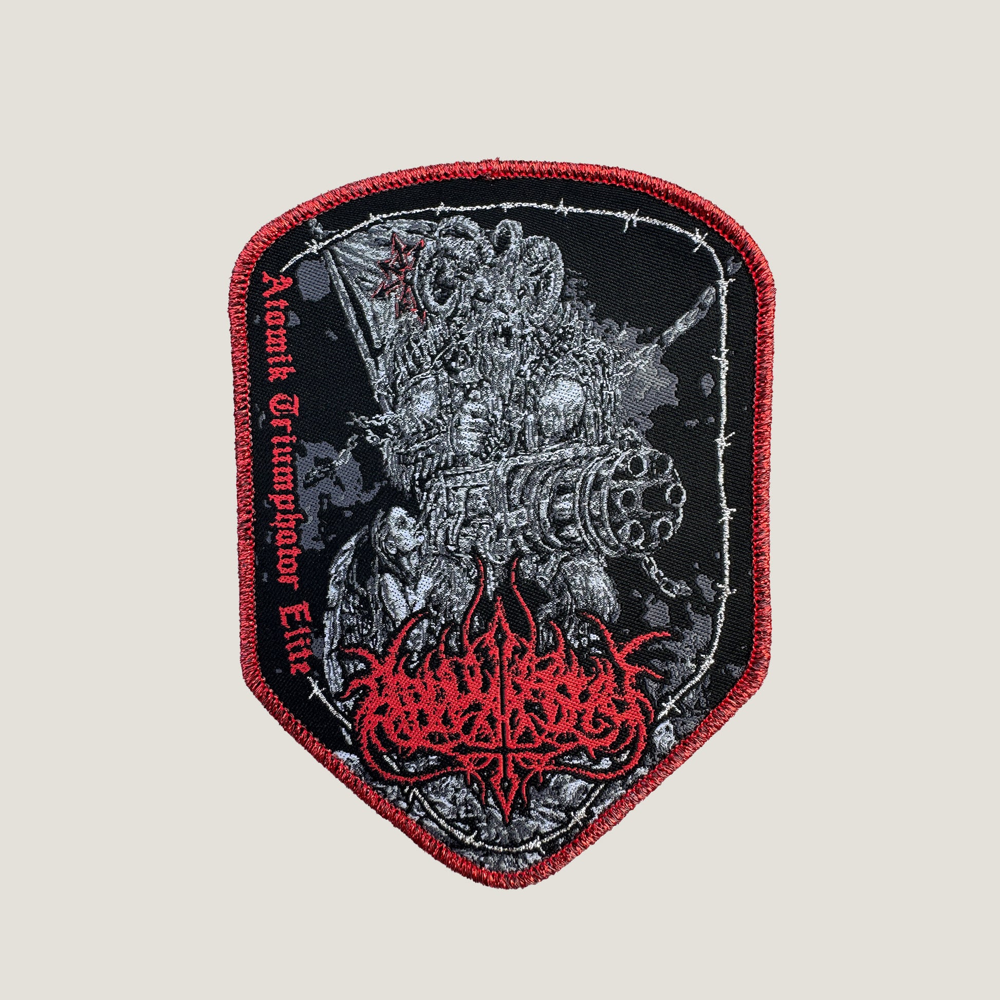 Temporal Dimensions Patches Abvulabashy Atomik Triumphator Elite REd Glitter Border Woven Patch