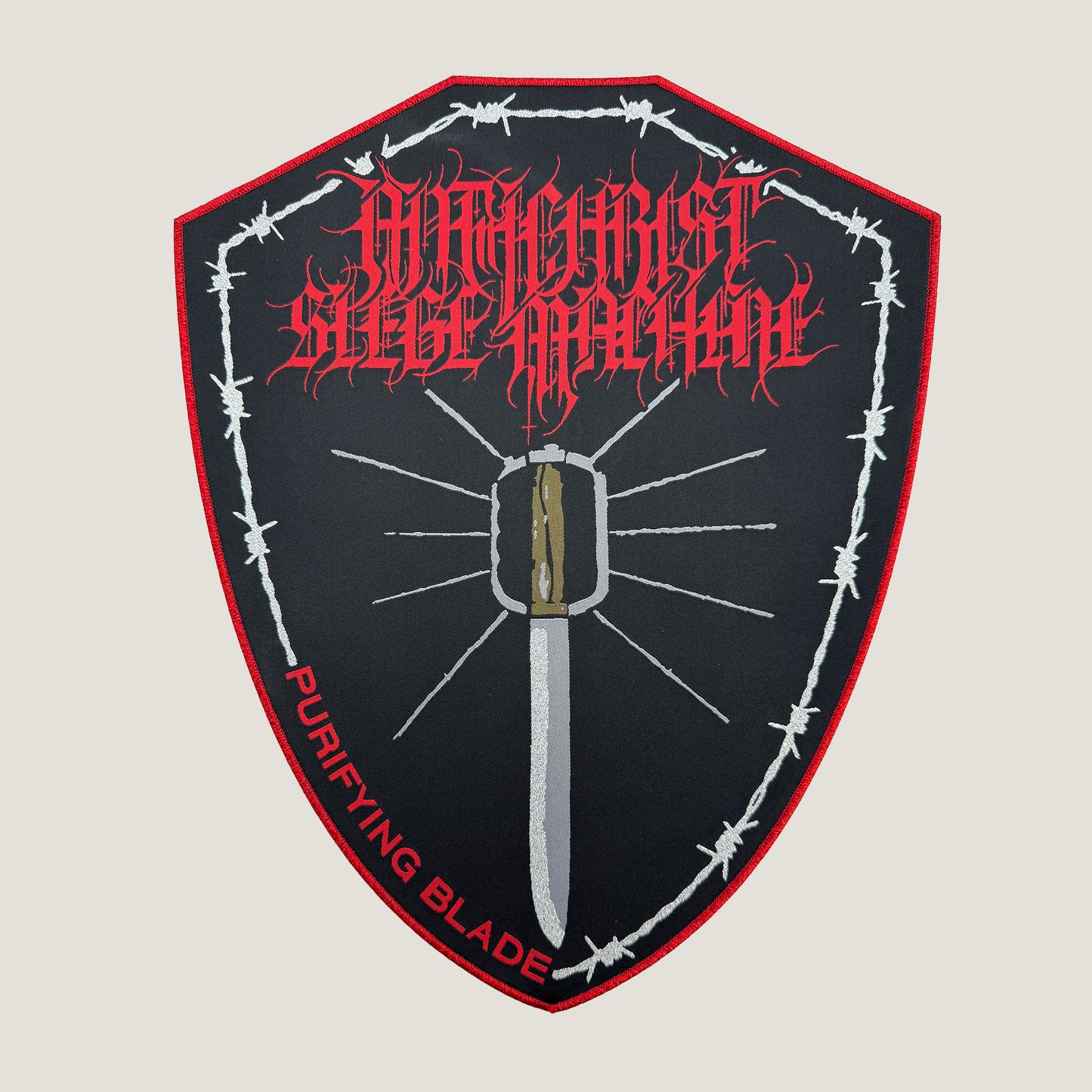 Temporal Dimensions Patches Antichrist Siege Machine Purifying Blade Red Glitter Border Woven Backpatch