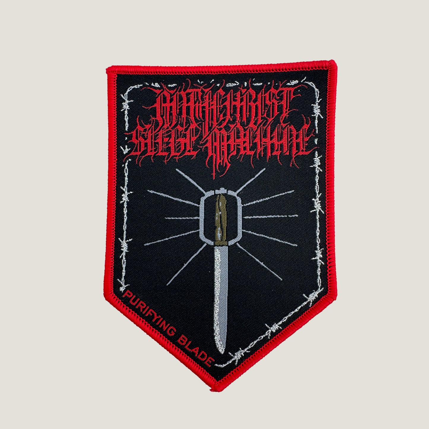 Temporal Dimensions Patches Antichrist Siege Machine Purifying Blade Red Border Woven Patch