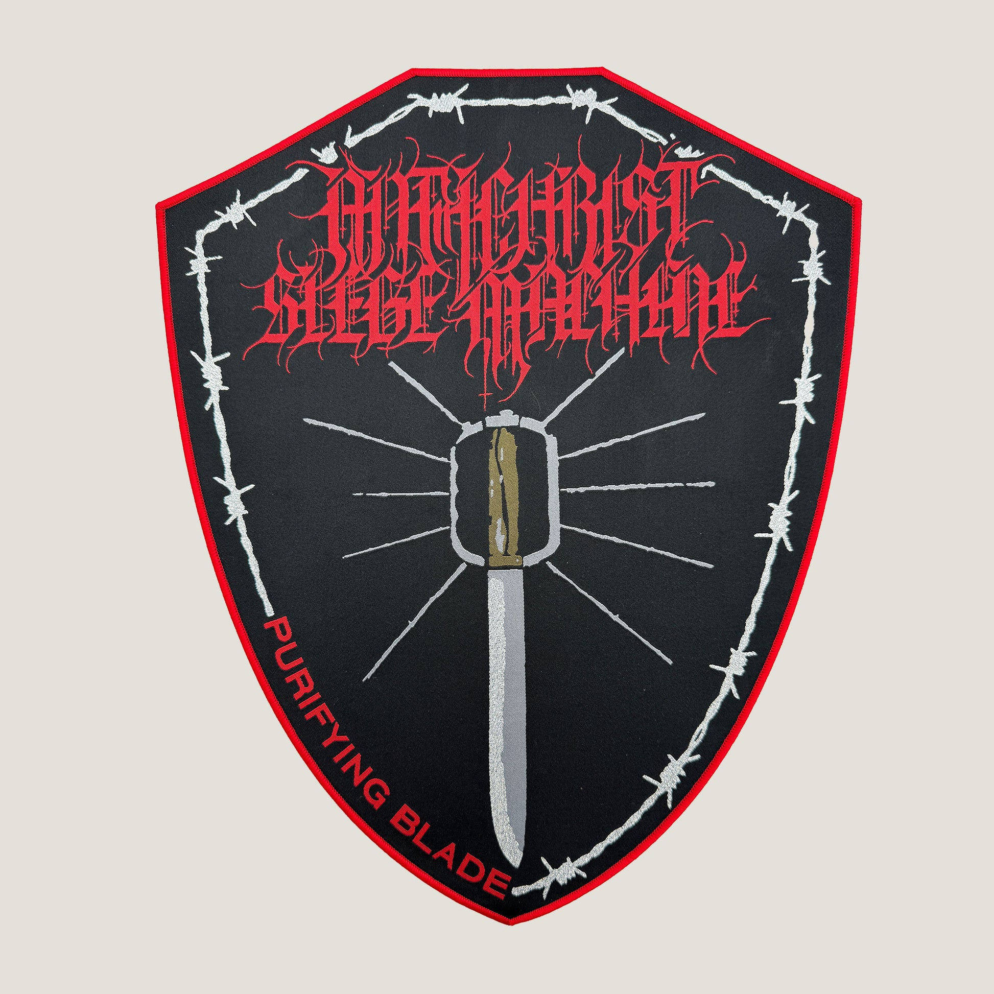 Temporal Dimensions Patches Antichrist Siege Machine Purifying Blade Red Border Woven Backpatch