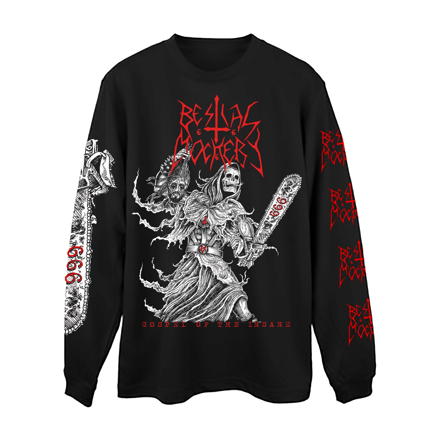 Temporal Dimensions Patches Bestial Mockery Gospel of the Insane Longsleeve tshirt front