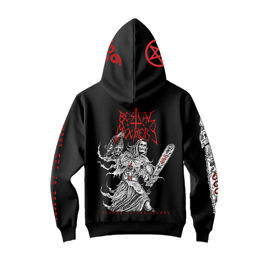 Temporal Dimensions Patches Bestial Mockery Gospel of the Insane Pullover Hoodie Back