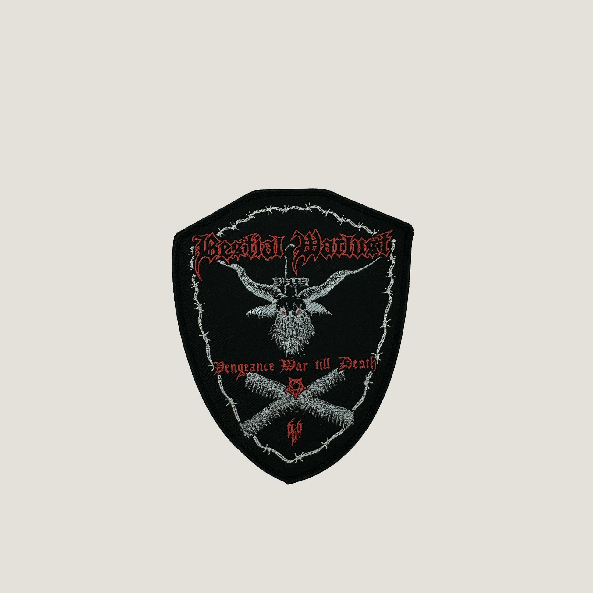 Temporal Dimensions Patches Bestial Warlust Vengeance War till Death Black Border Woven Patch