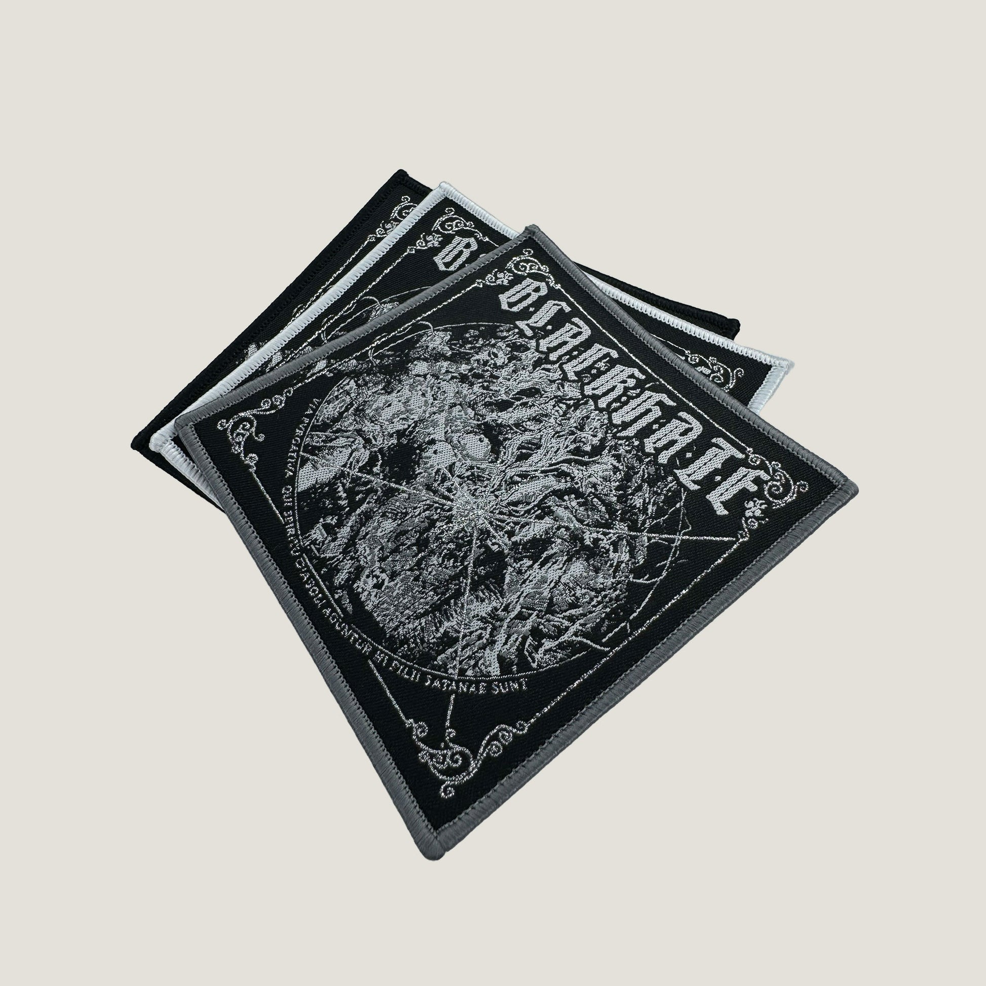 Temporal Dimensions Patches Black Hate Via Pvrgativa Qui Spiritu Diaboli Aguntur Hi Filii Satanae Sunt Metal Woven Patches