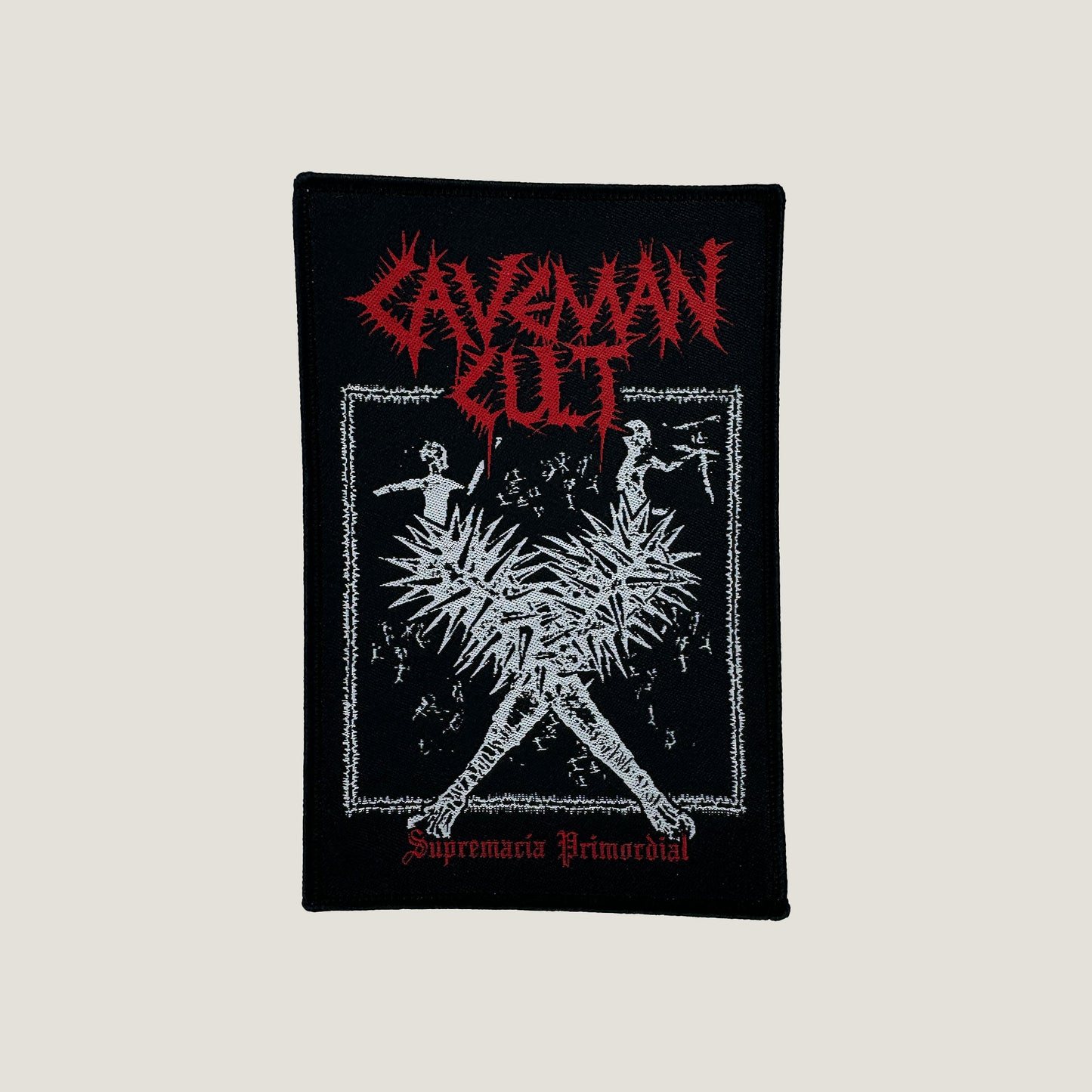 Temporal Dimensions Patches Cavemant Cult Supremacia Primordial Black Border Woven Patch