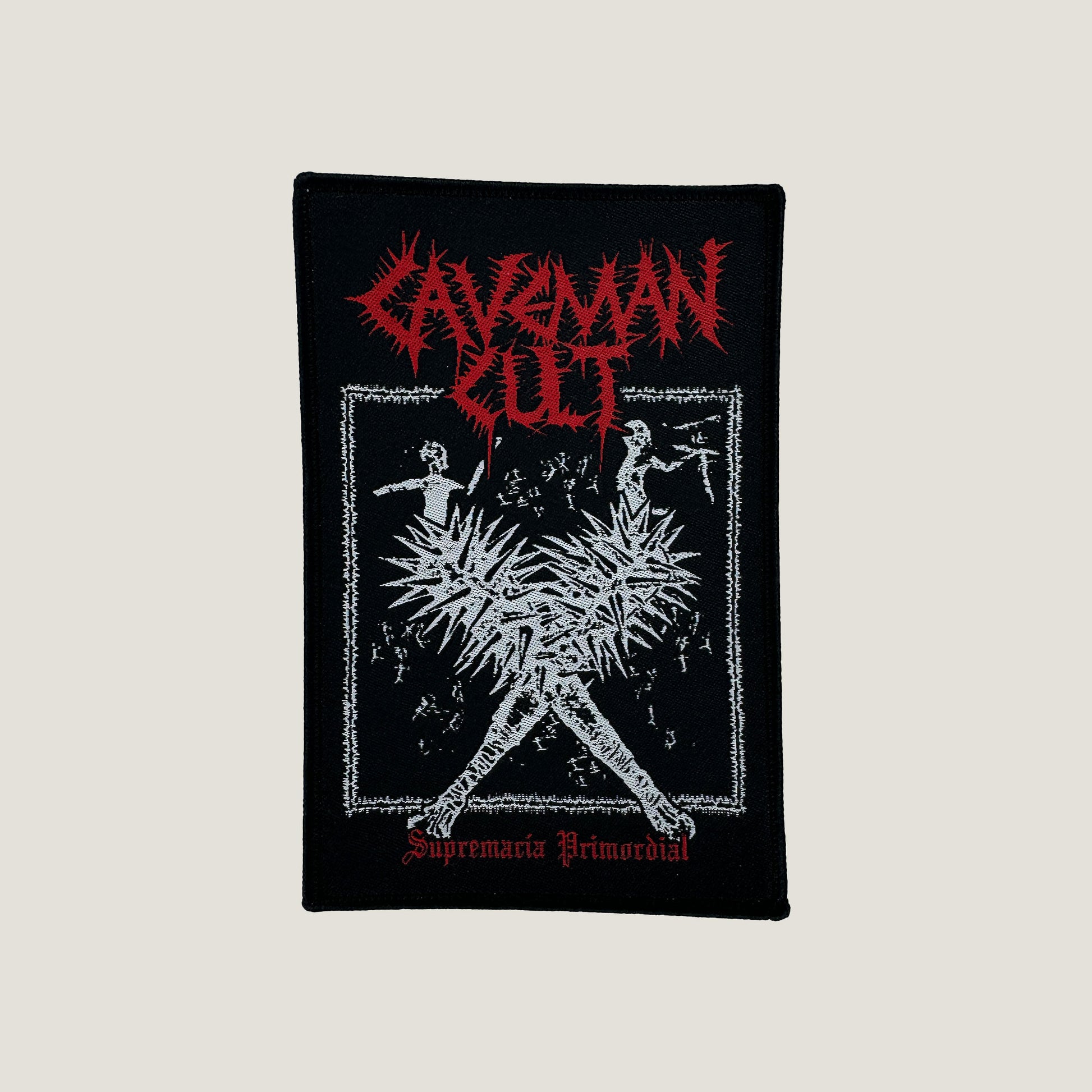 Temporal Dimensions Patches Cavemant Cult Supremacia Primordial Black Border Woven Patch
