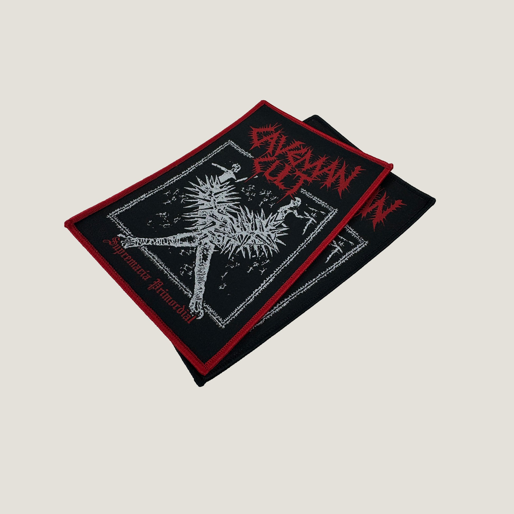Temporal Dimensions Patches Cavemant Cult Supremacia Primordial Metal Woven Patches