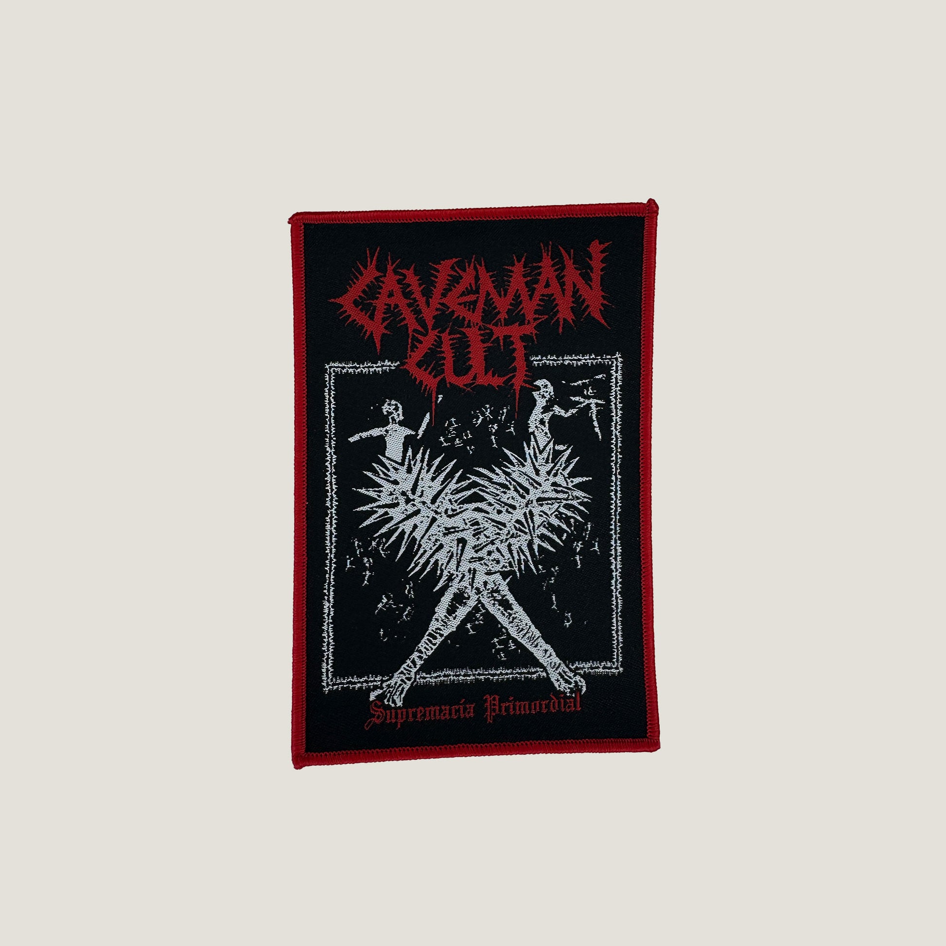 Temporal Dimensions Patches Cavemant Cult Supremacia Primordial Red Border Woven Patch
