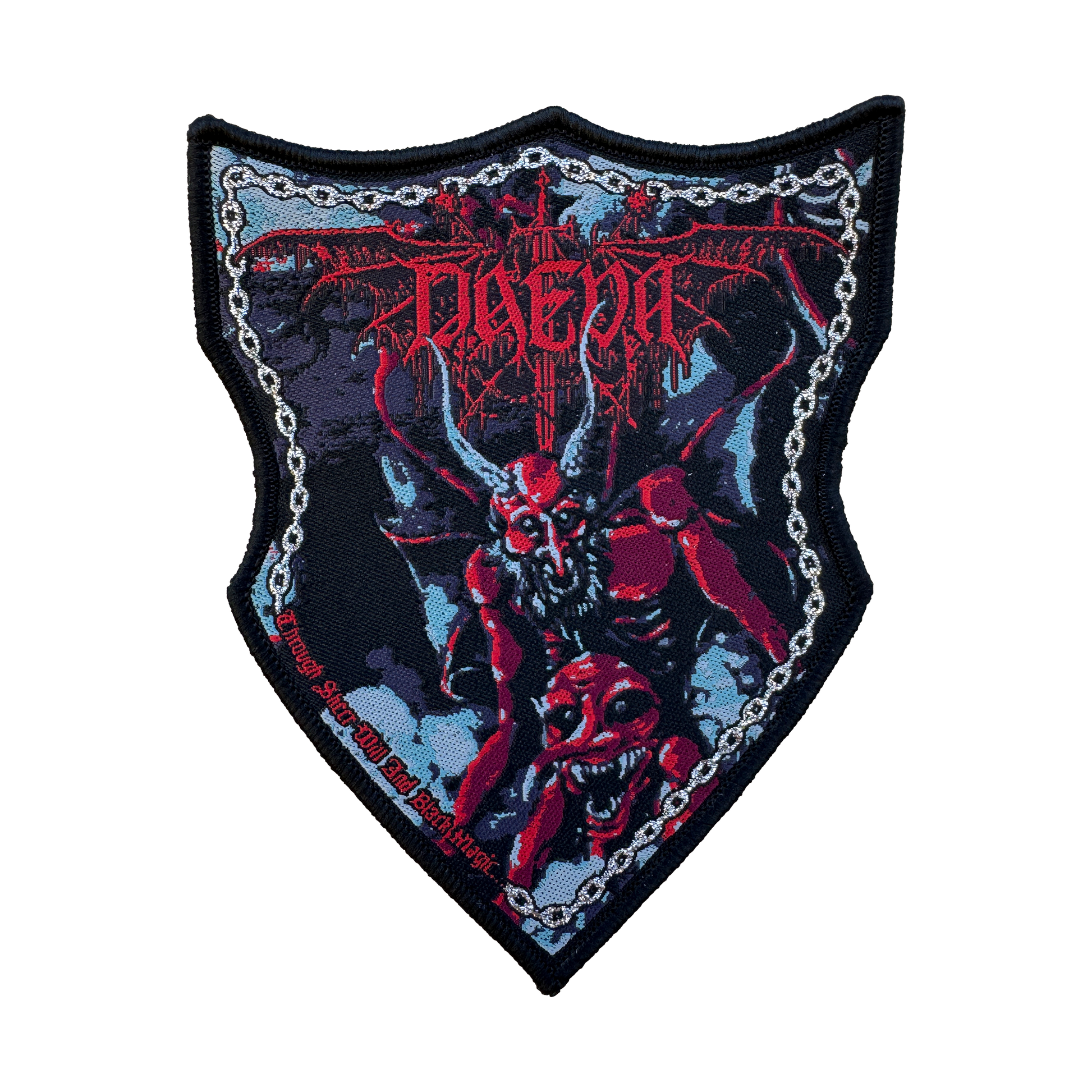 Temporal Dimensions Patches Daeva Through Sheer Will and Black Magic Black Border Woven Patch
