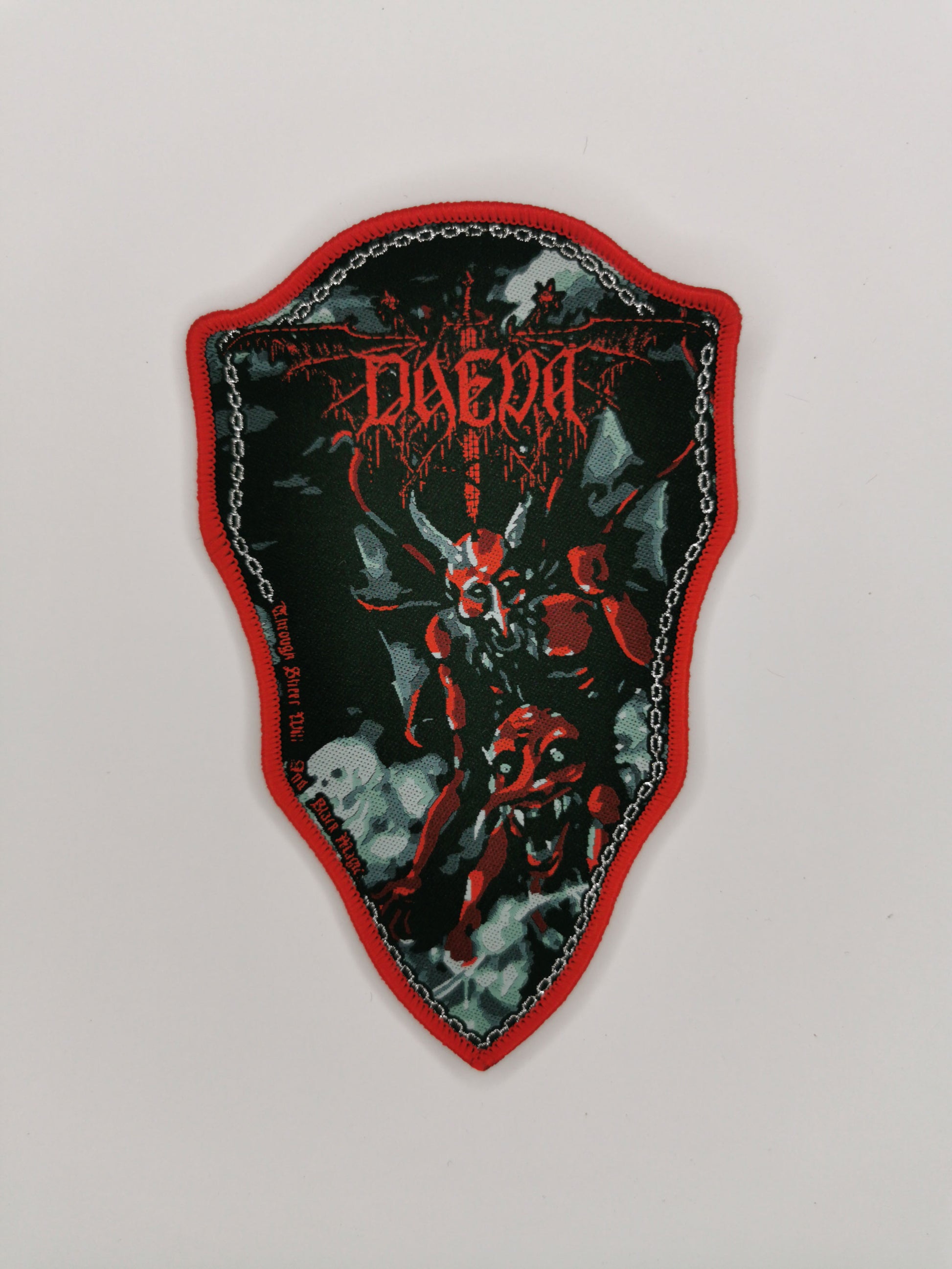 Temporal Dimensions Patches Daeva Through Sheer Will and Black Magic Red Border Woven Patch