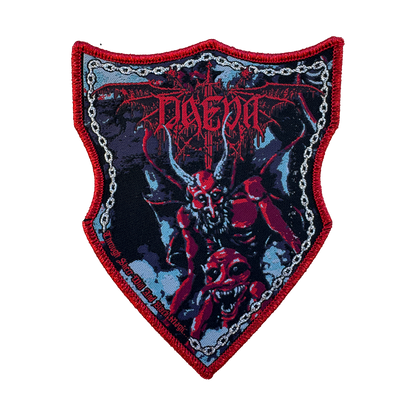 Temporal Dimensions Patches Daeva Through Sheer Will and Black Magic Red Glitter Border Woven Patch