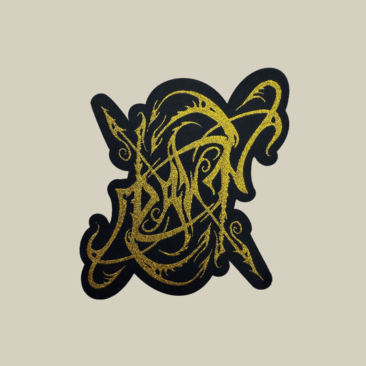Temporal Dimensions Patches Dawn Band Logo Laser Cut Golden Glitter Woven Patch