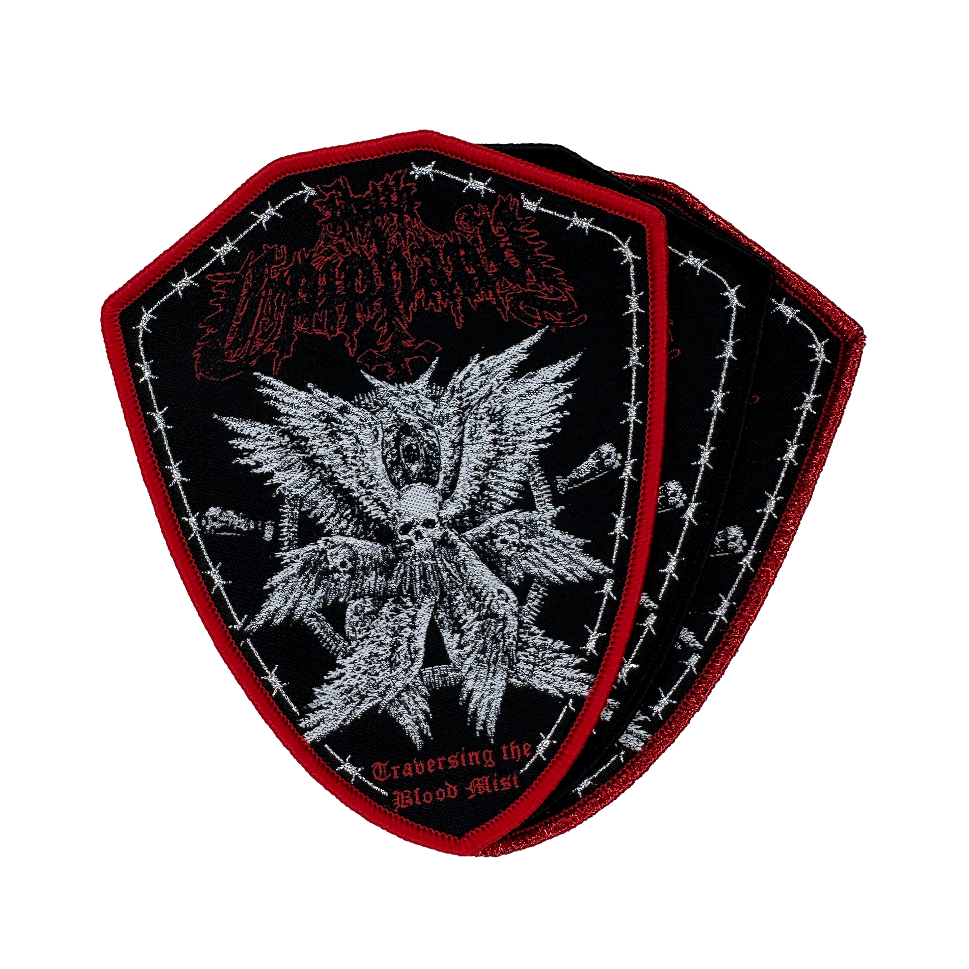 Temporal Dimensions Patches Death Epiphany Traversing the Blood Mist Woven Patches