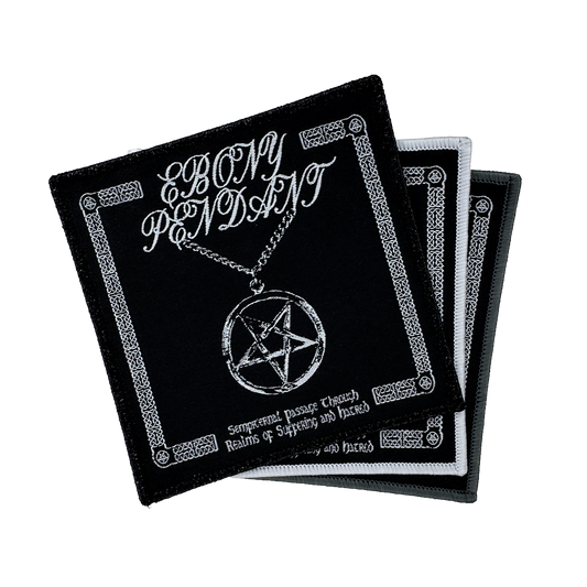 Temporal Dimensions Patches Ebony Pendant Sempiternal Passage Through Realms of Suffering and Hatred Woven Patches