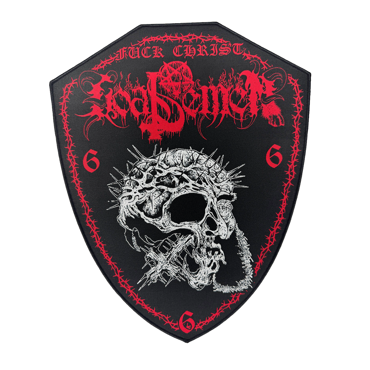 Temporal Dimensions Patches Goat Semen Fuck Christ Black Border Woven Backpatch