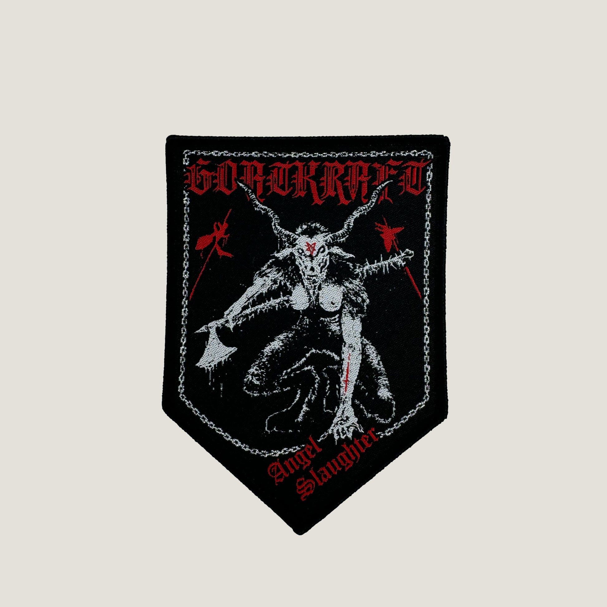 Temporal Dimensions Patches Goatkrat Angel Slaughter Black Border Woven Patch