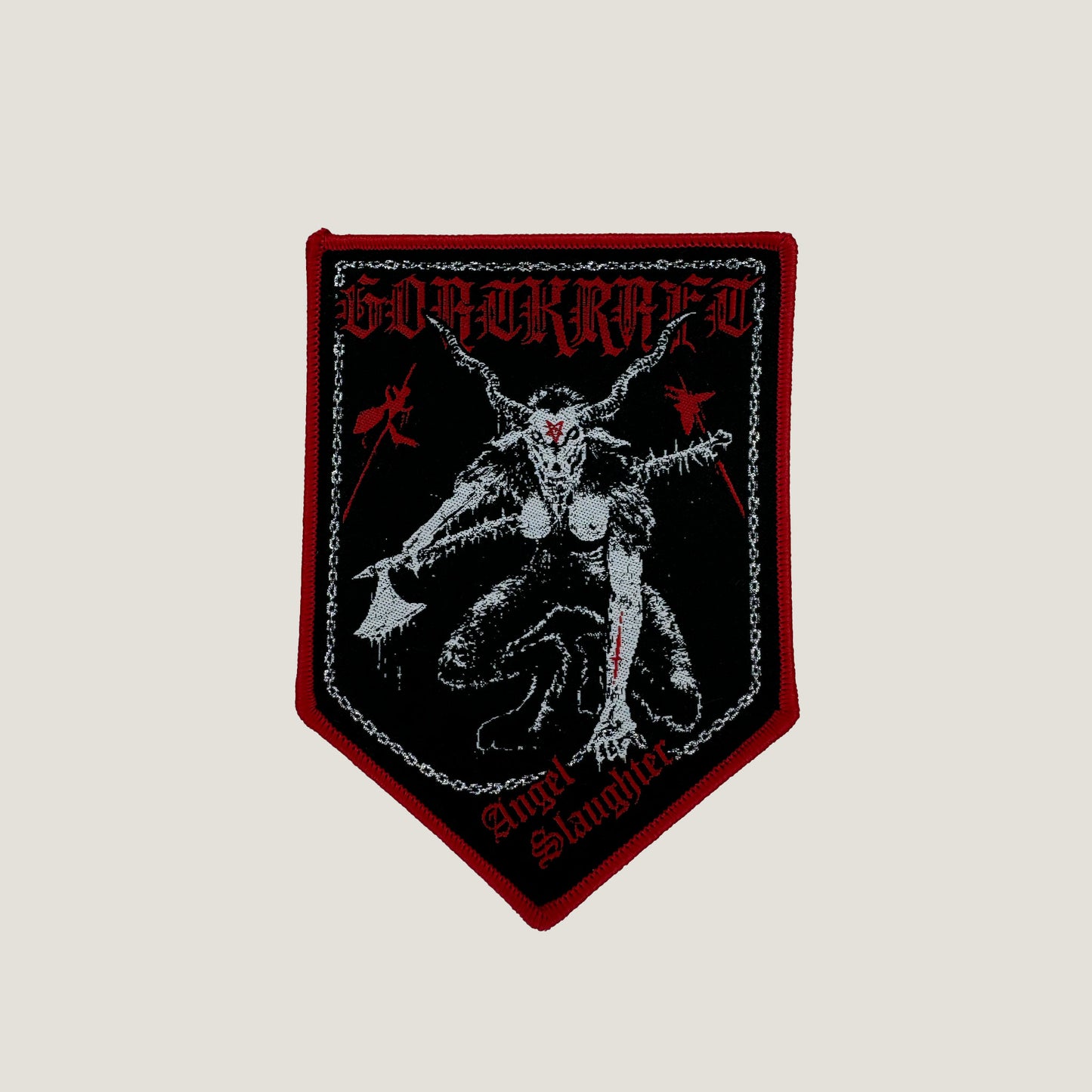 Temporal Dimensions Patches Goatkrat Angel Slaughter Red Border Woven Patch