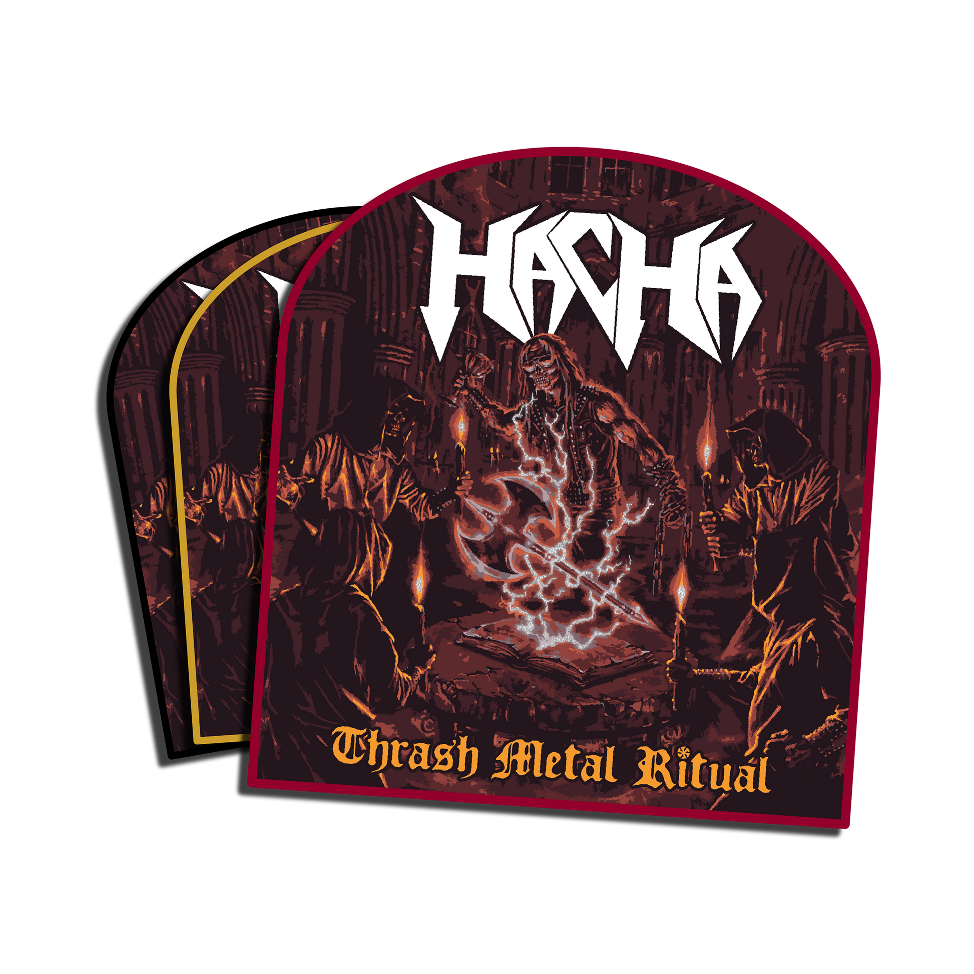 Temporal Dimensions Patches Hacha Thrash Metal Ritual Woven Metal Patches
