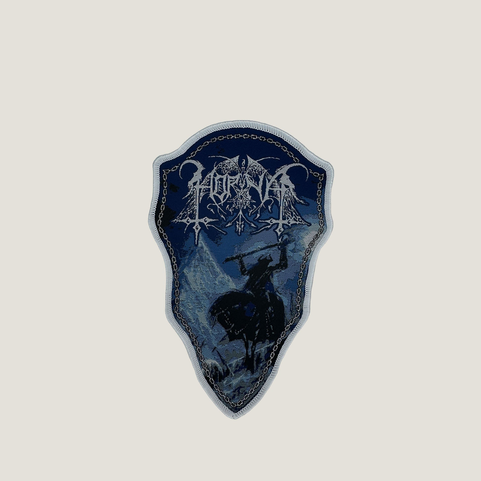 Temporal Dimensions Patches Horna Perima vihassa ja verikostossa White Border Woven Patch