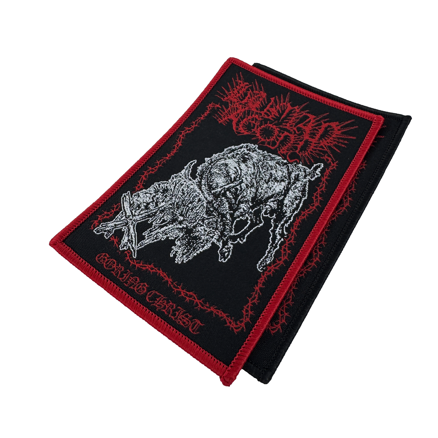 Temporal Dimensions Patches Human Agony Goring Christ Metal Woven Patches